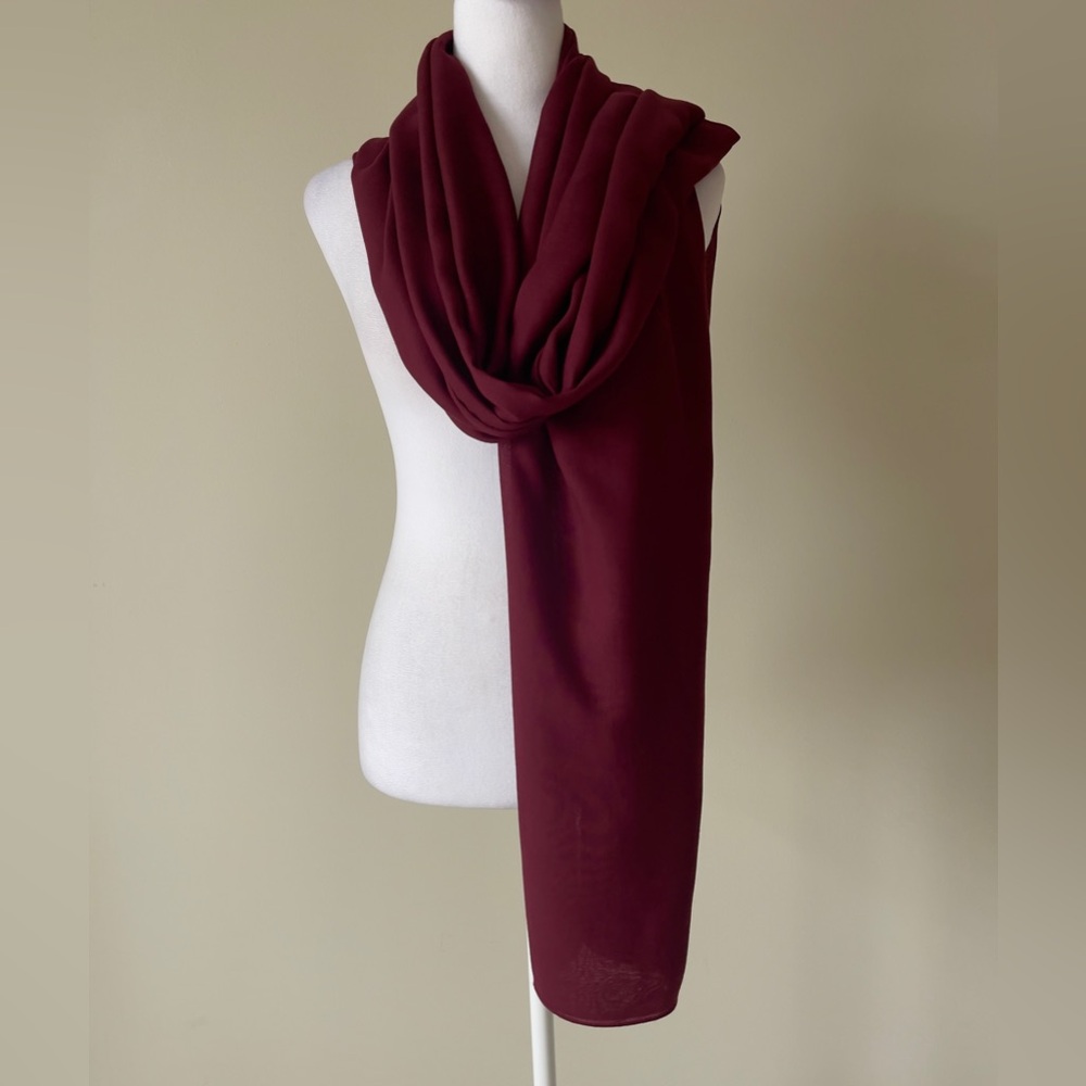 Haite Hijab Elegant Burgundy Oversized Scarf EUC - Picture 2 of 5